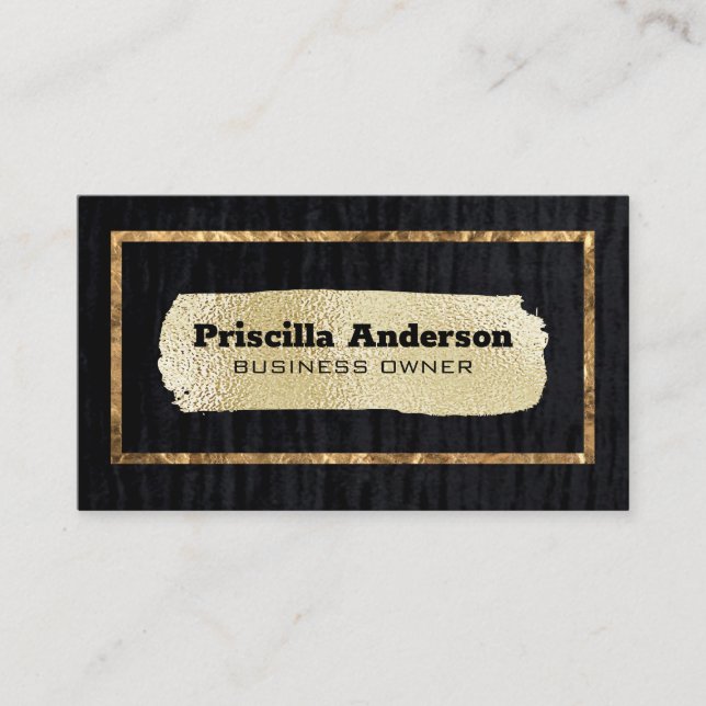 Velvet / Gold Foil Brushed Business Card (Front)