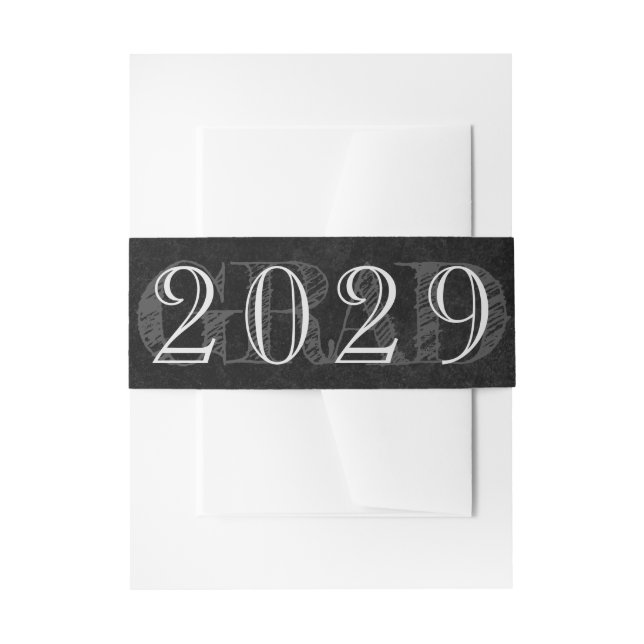 Velvet Grad | Onyx Black Jewel Tone Grunge Invitation Belly Band (Front Example)