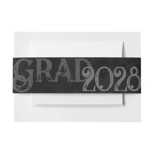 Velvet Grad   Onyx Black Jewel Tone Grunge Invitation Belly Band