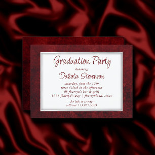 Velvet Grad   Ruby Crimson Red Classic Watercolor Invitation