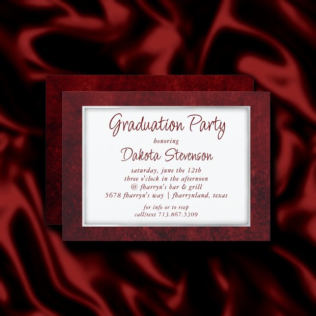 Velvet Grad | Ruby Crimson Red Classic Watercolor Invitation (Creator Uploaded)