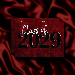 Velvet Grad   Ruby Red Crimson Jewel Tone Grunge Invitation