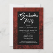 Velvet Grad | Ruby Red Jewel Tone Graduation Party Invitation (Front)