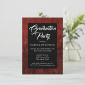 Velvet Grad | Ruby Red Jewel Tone Graduation Party Invitation (Standing Front)