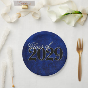 Velvet Grad   Sapphire Blue Dark Jewel Tone Grunge Paper Plates