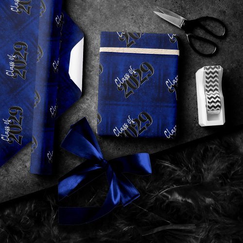 Velvet Grad  Sapphire Blue Dark Jewel Tone Grunge Wrapping Paper