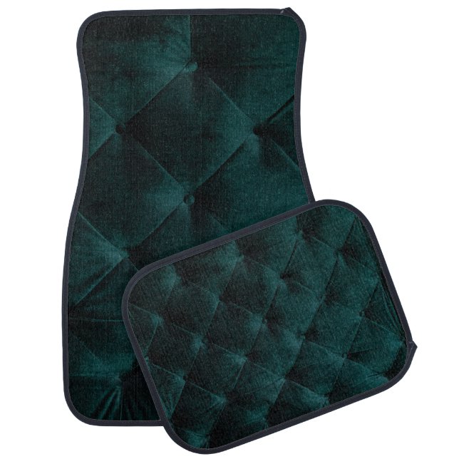 Velvet Green: Malachite Textile Elegance Car Floor Mat (Set)