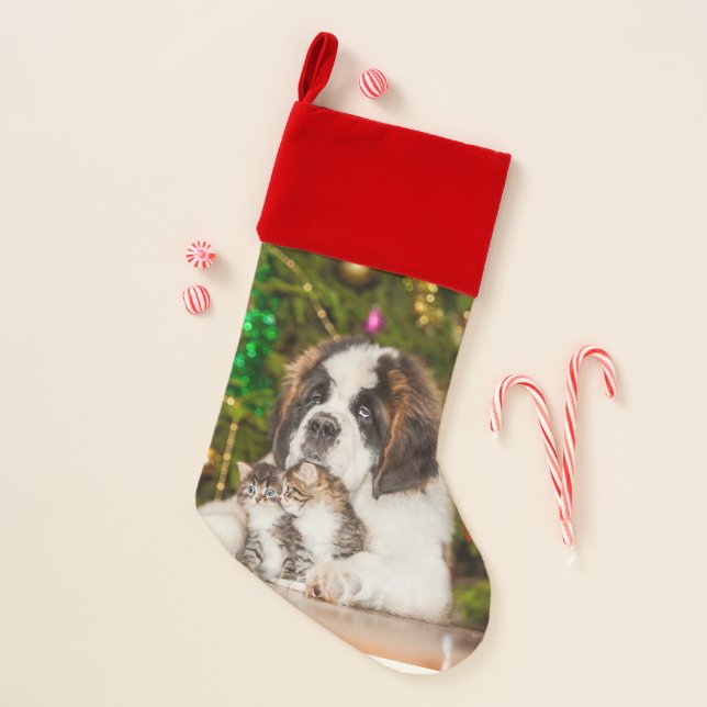 Velvet Lined Premium Dog Christmas Stocking (Front)
