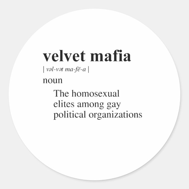 VELVET MAFIA CLASSIC ROUND STICKER (Front)