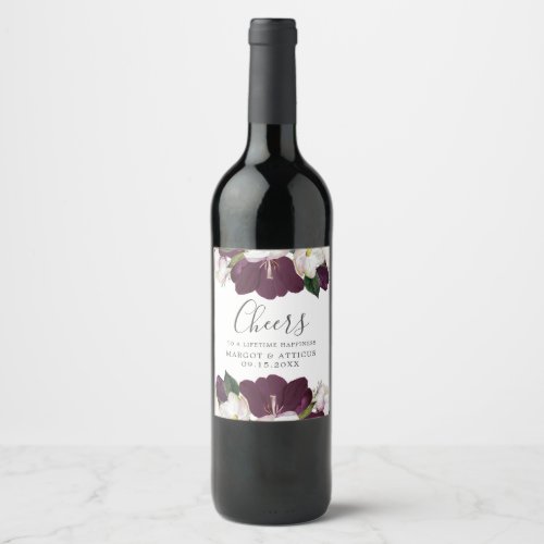 Velvet Magnolia   WEDDING Personalized cheers Wine Label