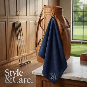 Velvet Navy Look Personalized Logo Golf Towel