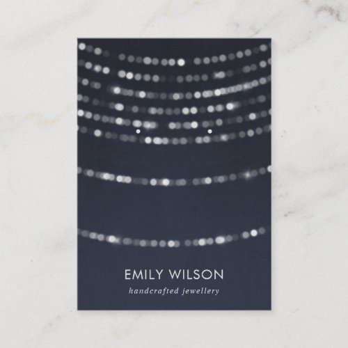 VELVET NAVY STRING LIGHTS STUD EARRING DISPLAY  BUSINESS CARD