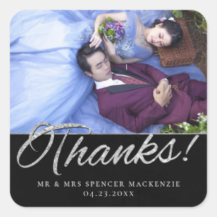 Velvet Onyx Grunge Vampy Jet Black Thanks Photo Square Sticker