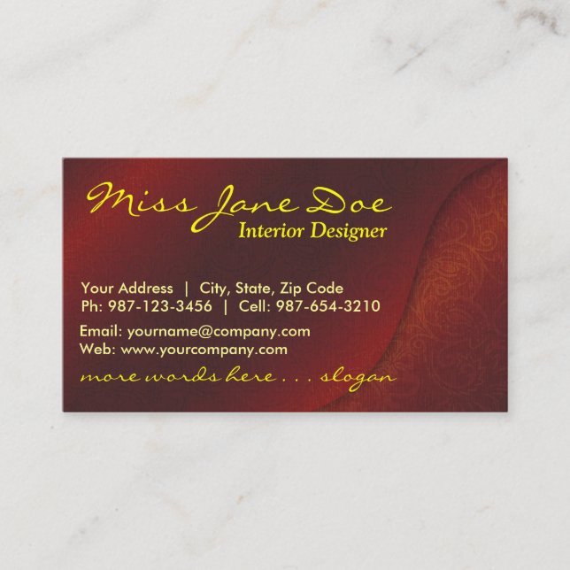 velvet paisley business card (Front)