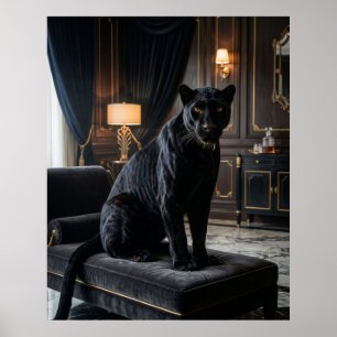 Velvet Panther Noir Poster