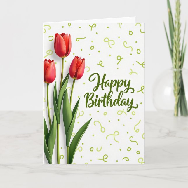 Velvet Petal Birthday Card (Front)