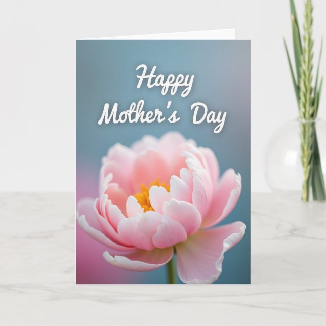 Velvet Pink Bloom Mothers Day Card (Front)