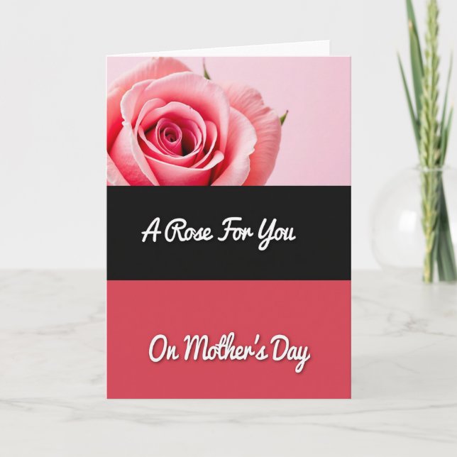 Velvet Pink Flower Mothers Day Card (Front)