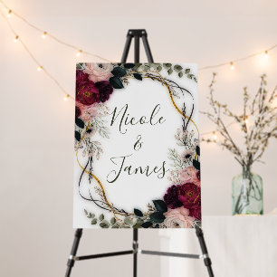 Velvet Plum Garden Floral Greenery Wedding Foam Board
