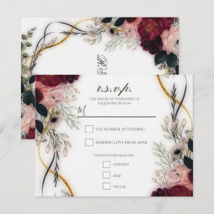 Velvet Plum Garden Floral Greenery Wedding Invitation