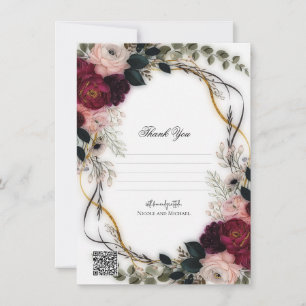 Velvet Plum Garden Floral Greenery Wedding Invitation