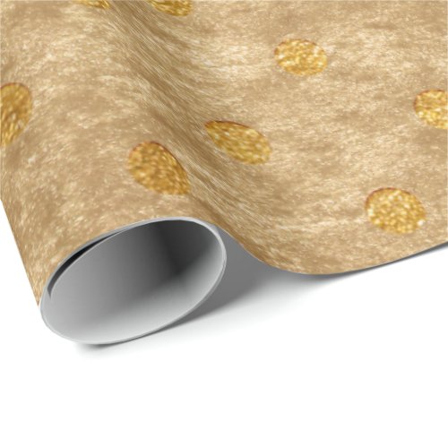 Velvet Polka Tiny Golden Dots Blush Pastel Ivory Wrapping Paper