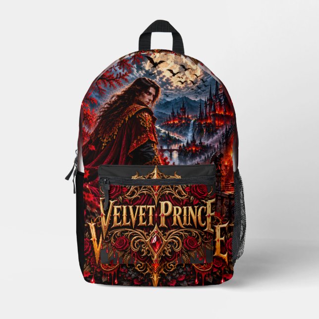 Velvet Prince Gothic Vampire Backpack (Front)