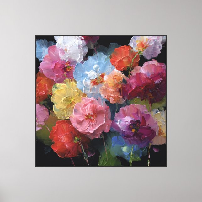 Velvet Radiance Abstract Bloom Canvas Print (Front)