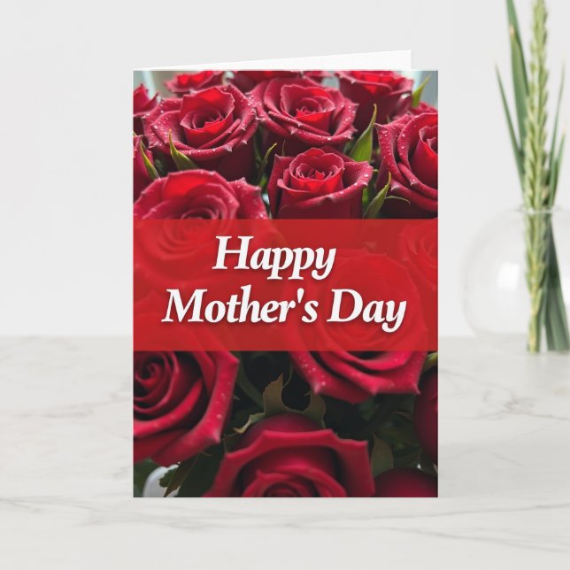 Velvet Red Blossom Message Card (Front)