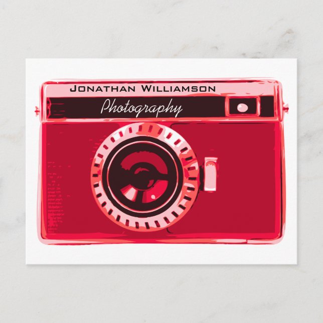 Velvet Red Camera Photography Business Postcard (Front)