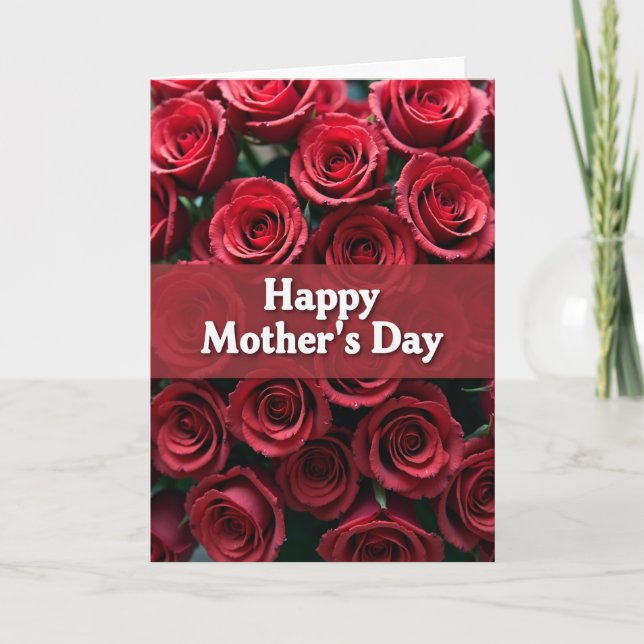 Velvet Red Flower Card (Front)