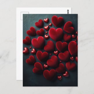 Velvet red hearts, Postcrossing
