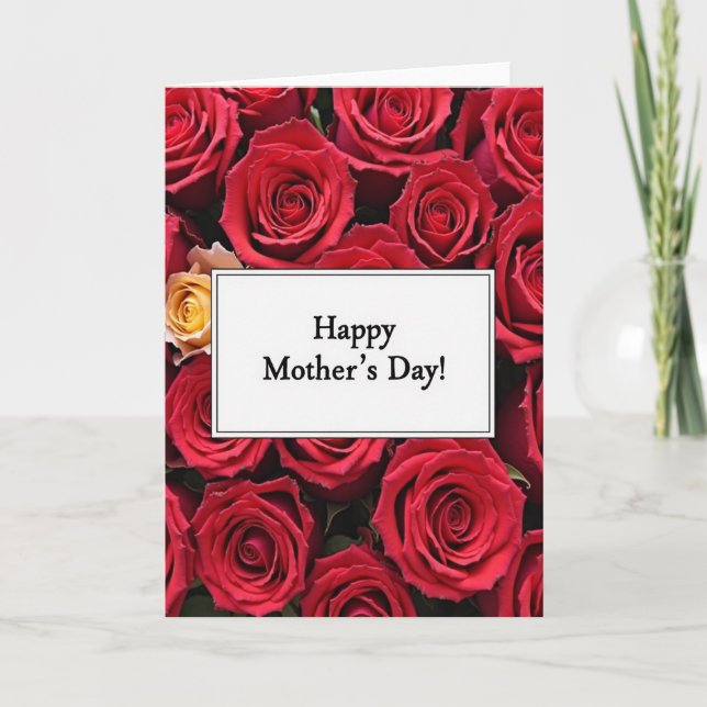 Velvet Red Mothers Day Card (Front)