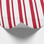 Velvet ribbon stripes, deep red and white wrapping paper (Corner)