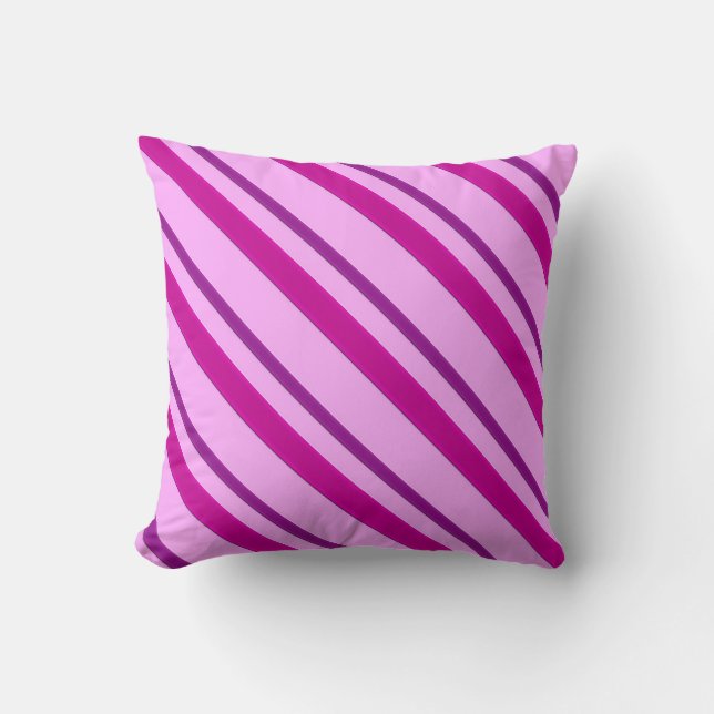 Velvet ribbons, plum and pink throw pillow (Front)