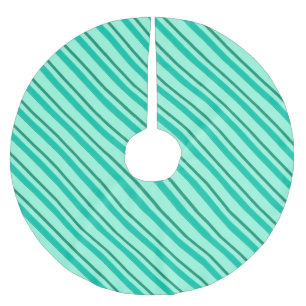 Velvet ribbons, turquoise and aqua brushed polyester tree skirt