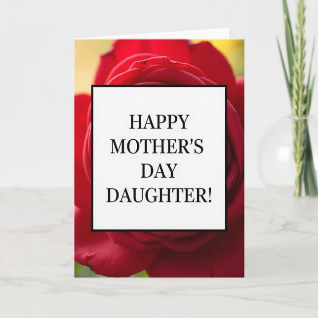 Velvet Rose Mothers Day Daughter Card (Front)