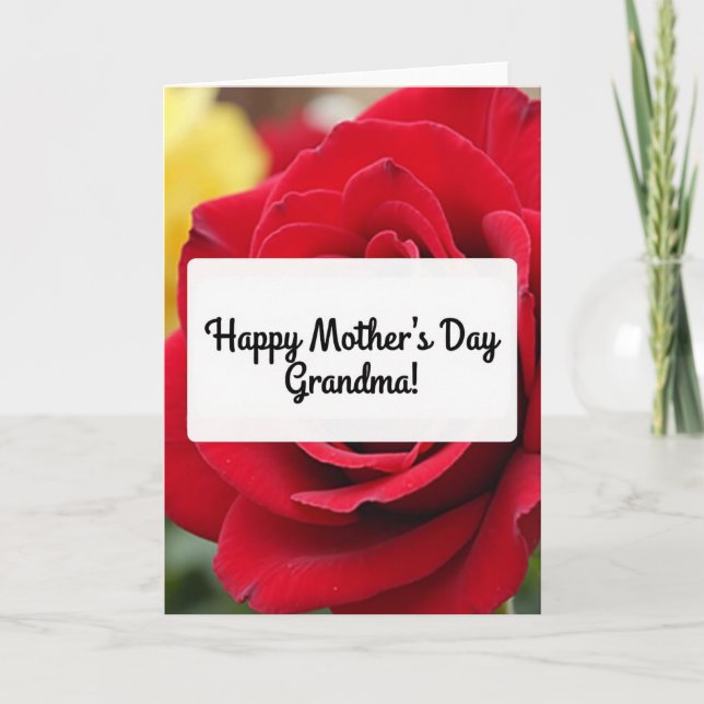 Velvet Rose Mothers Day Grandma Card (Front)