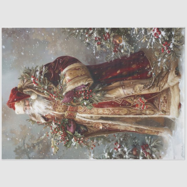 Velvet Santa Tissue Paper (Front)