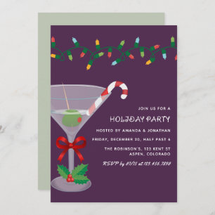 Velvet Spruce Christmas Holiday Cocktail Party Invitation