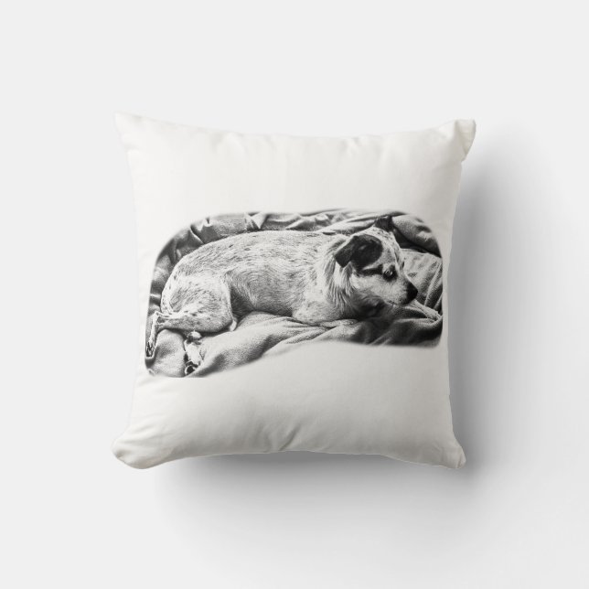 Velvet-Tone Terrier, Resting Repose Throw Pillow (Front)