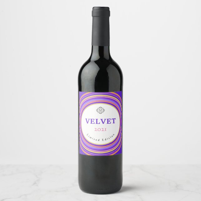 Velvet, Vibrant Circles Wine Label (Front)