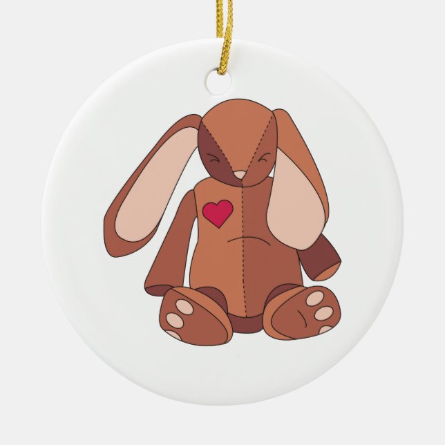 Velveteen Rabbit Ceramic Ornament (Front)