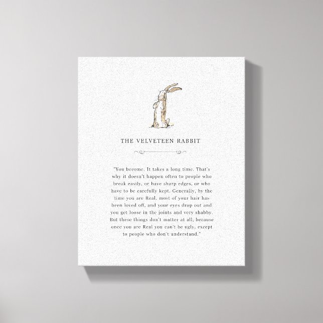 Velveteen Rabbit Quote Canvas Print (Front)