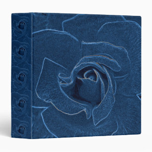 velvety blue rose 3 ring binder
