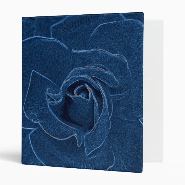 velvety blue rose 3 ring binder (Front/Inside)