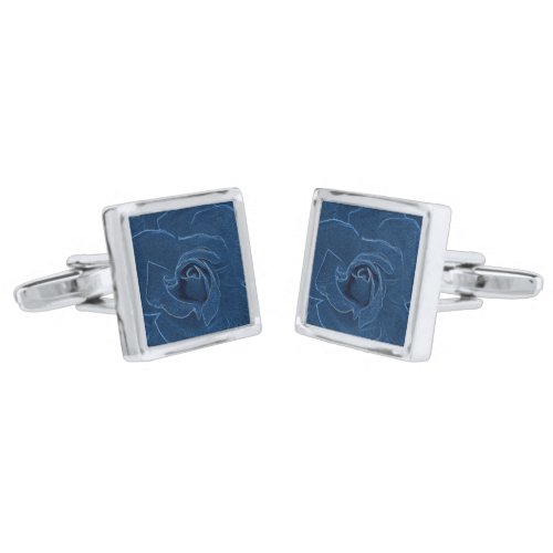 velvety blue rose cufflinks