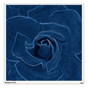 velvety blue rose wall decal