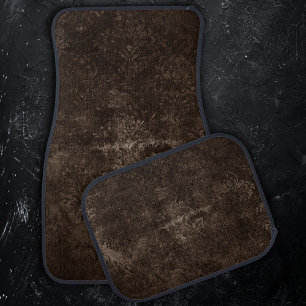 Velvety Bronze Damask Brown Baroque Grunge Car Floor Mat