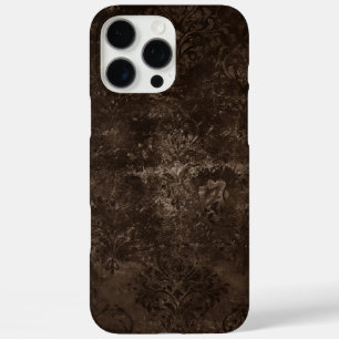 Velvety Bronze Damask   Brown Baroque Grunge iPhone 16 Pro Max Case